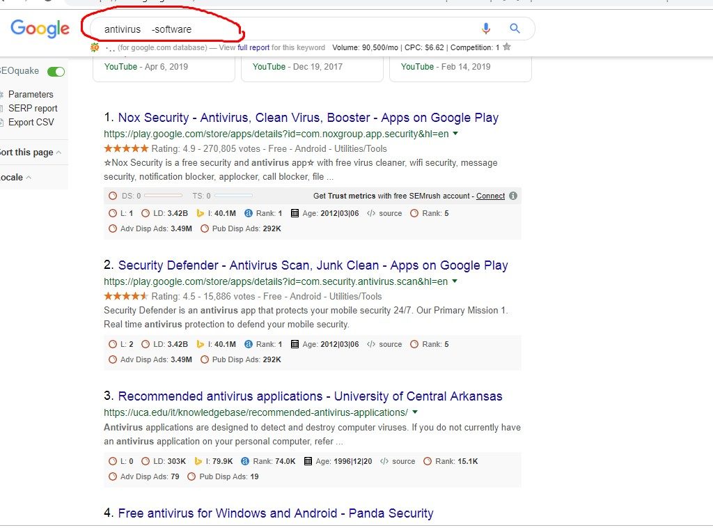 search will exclude reference in the search results -keyword-research-and-search-engine-optimization