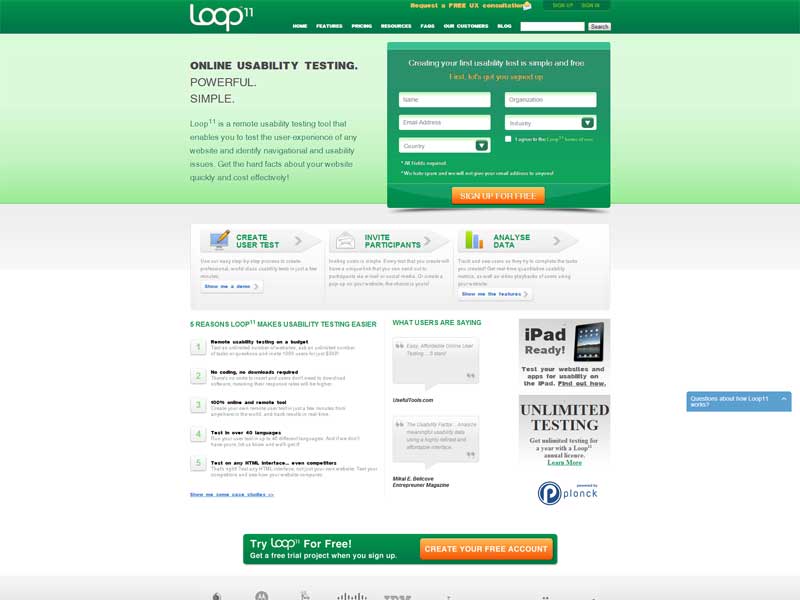 Loop11-testing apps  software-testing -website