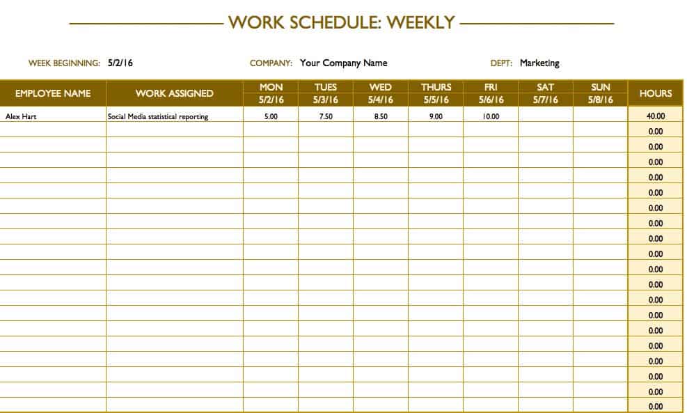 online marketing schedule